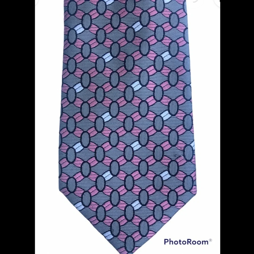 Pink Gray Geometric Tie
